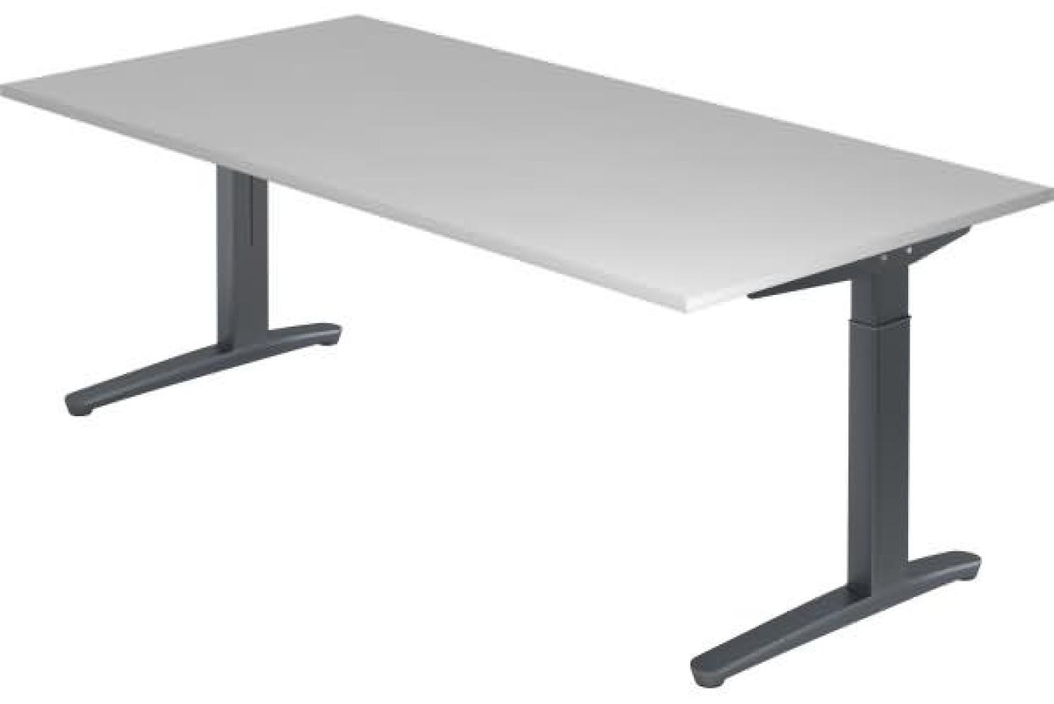 'XB2E' Schreibtisch C-Fuß 200x100cm Grau/Graphit Bild 1