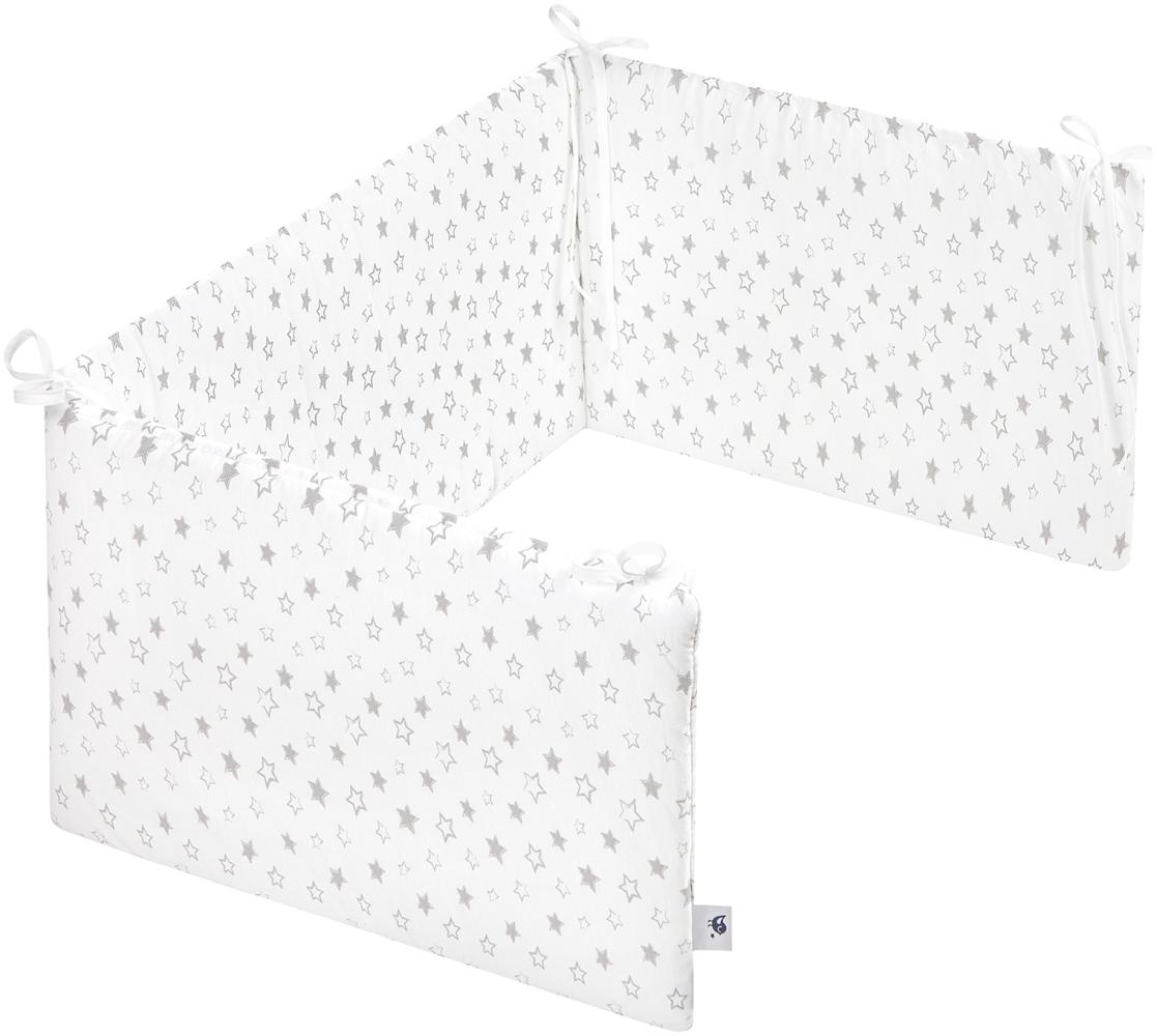 Zöllner 8270067300 Nestchen Comfort Soft für Babybett, 180 x 35 cm, Jersey-Baumwolle, Standard 100 by OEKO-Tex, Stella, weiß Bild 1