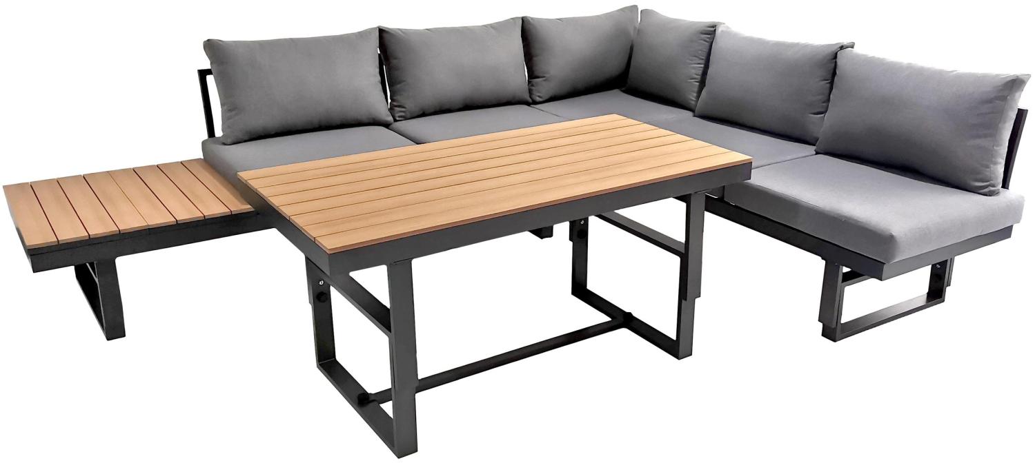 bellavista - Home&Garden® Gartenlounge-Set Aluminium Gartenmöbel Multifunktionslounge Largo, (Set, 3-tlg), Sofas und Tisch höhenverstellbarer, flexible Seitenablage Bild 1