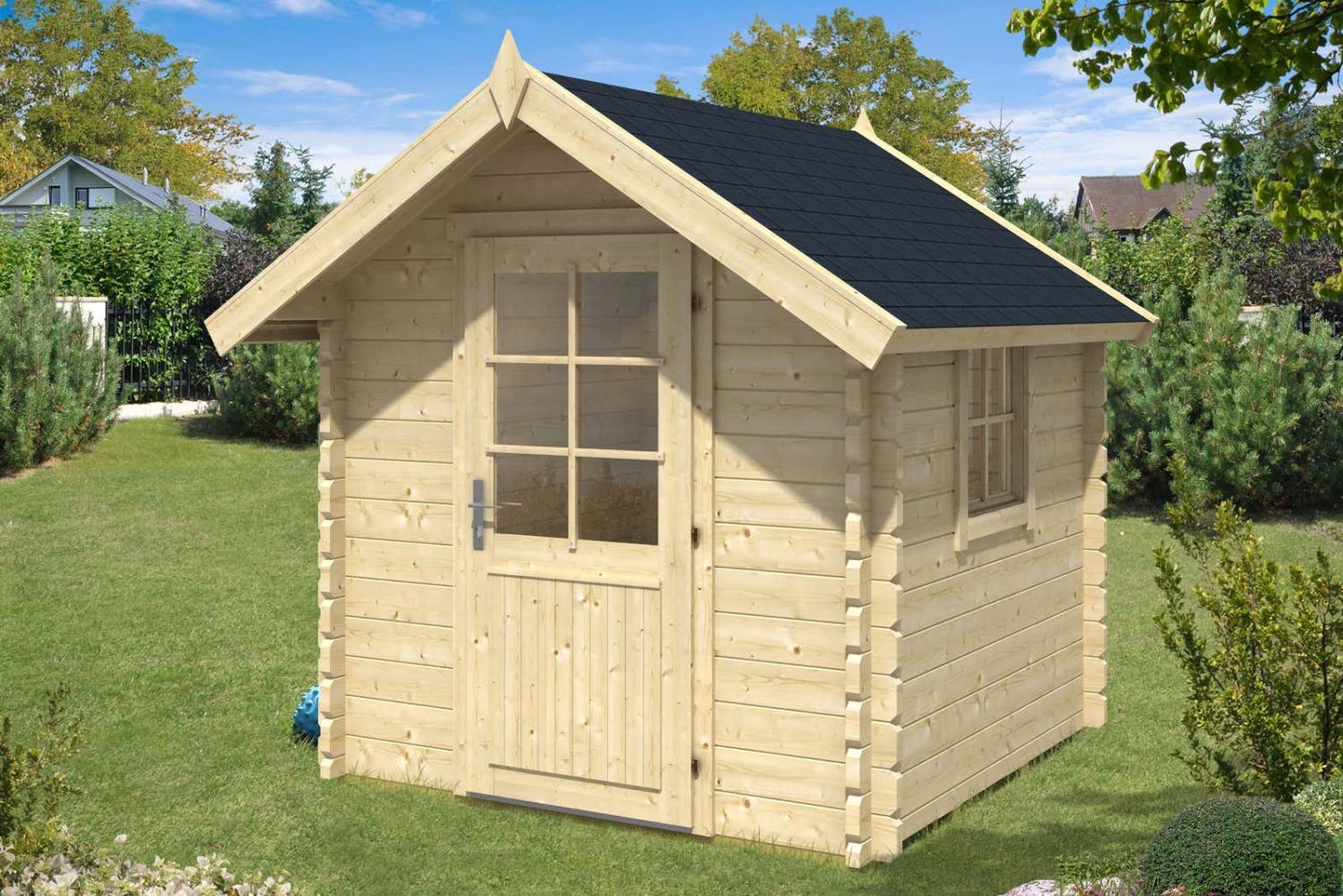 Alpholz Gerätehaus Enrico-44 ISO Gerätehaus aus Holz Geräteschrank mit 44 mm Wandstärke FSC zertifiziert Gartenhaus mit Montagematerial Bild 1