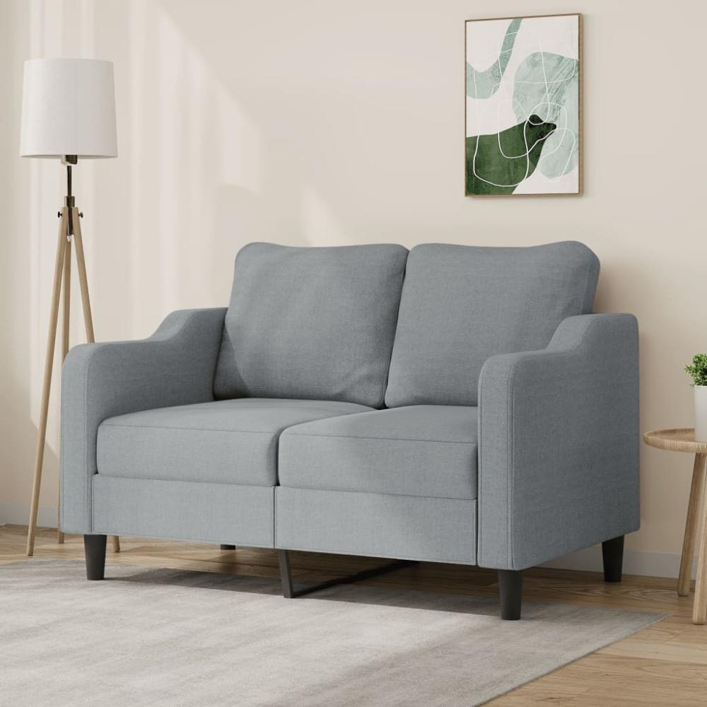 vidaXL 2-Sitzer-Sofa Hellgrau 120 cm Stoff Bild 1