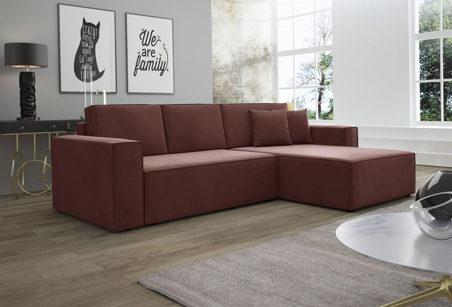 Ecksofa Schlafsofa Sofa CONOR PREMIUM Stoff Kronos Altrosa Ottomane Rechts Bild 1