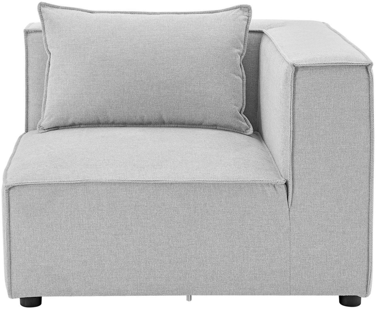 Juskys Ecksofa Rechts Domas - modulares Sofa in Stoff Hellgrau - Wohnzimmer Couch mit Armlehne & Kissen - Modulsofa 130 kg belastbar - Wohnlandschaft Bild 1