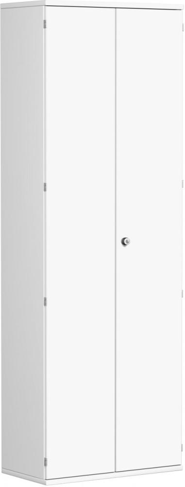 Garderobenschrank mit ausziehbarem Garderobenhalter, 80x42x230cm, Weiß Bild 1