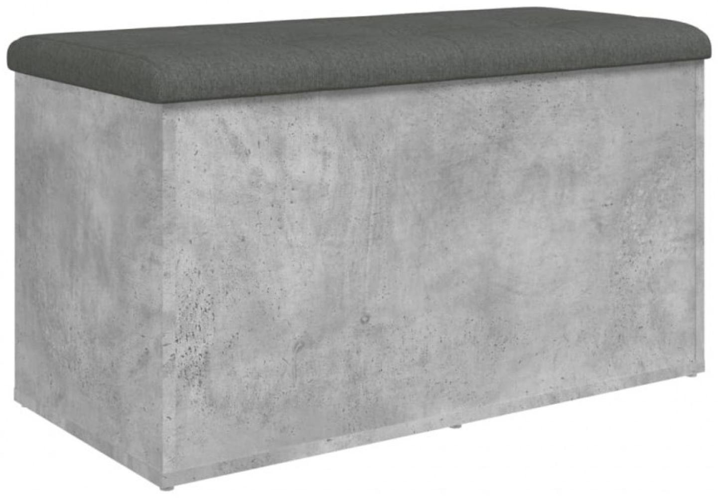 Sitzbank mit Stauraum, Holzwerkstoff, Betongrau, 82x42x45 cm Bild 1