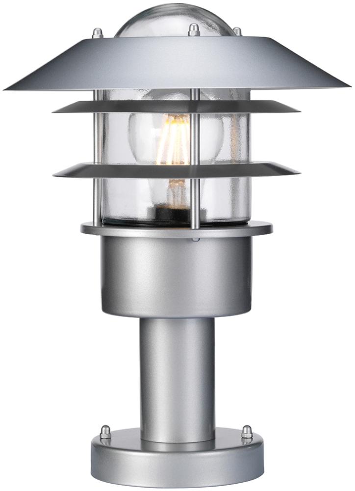 LED Wetterfeste Sockelleuchte aus Edelstahl, Silber Höhe 30,5cm Bild 1