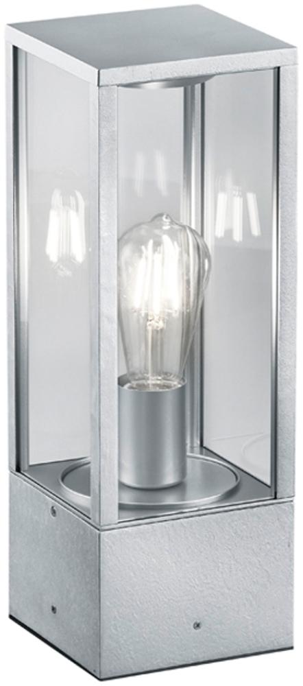 LED Sockelleuchte Silber Zinkfarben Höhe 40cm IP44 - Außenleuchten Wegeleuchten Bild 1
