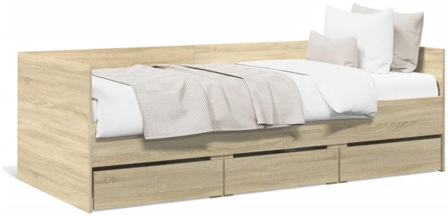 vidaXL Tagesbett mit Schubladen Sonoma-Eiche 90x190 cm Holzwerkstoff Bild 1