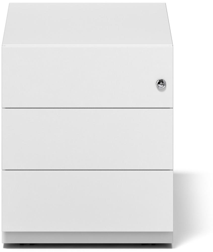 Rollcontainer Note™ mit Griffleiste, 3 Universalschubladen, Farbe verkehrsweiß Bild 1