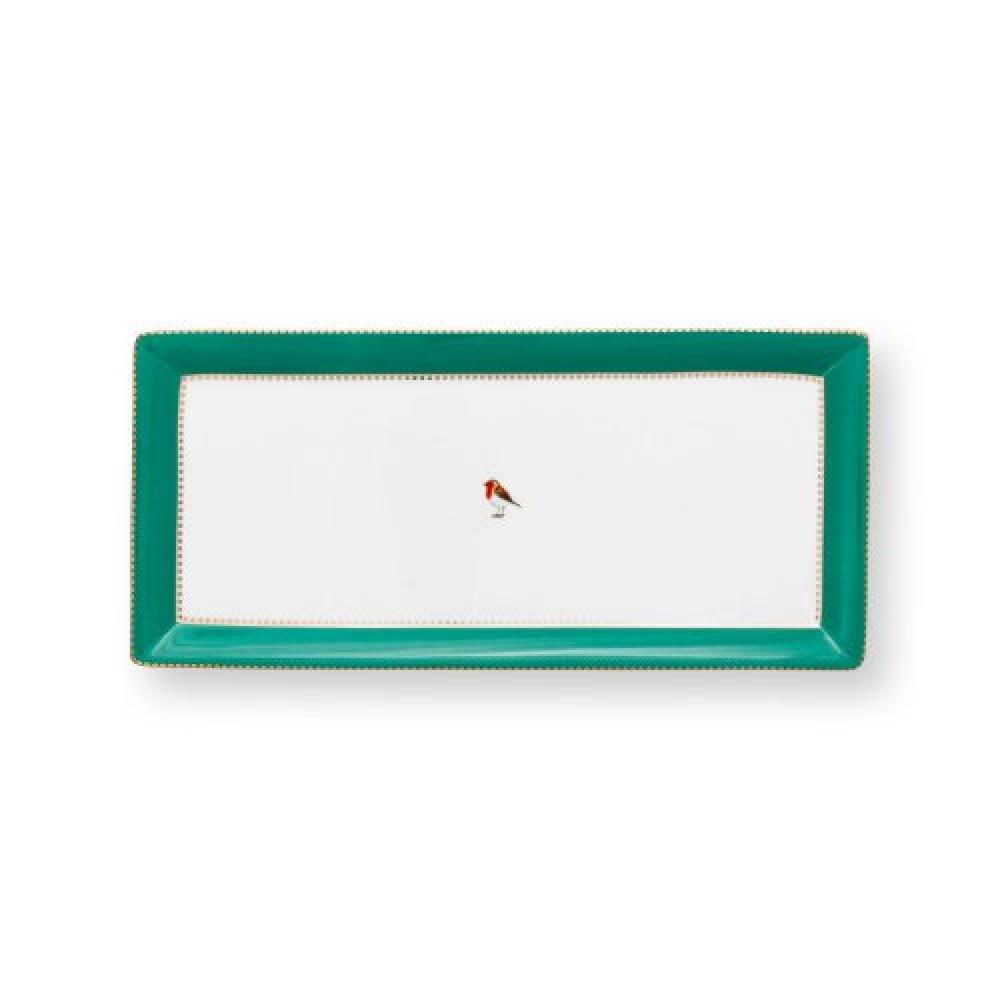 Pip Studio Kuchenplatte Love Birds Rechteckig Emerald (33,3x15,5cm) 51. 018. 156 Bild 1