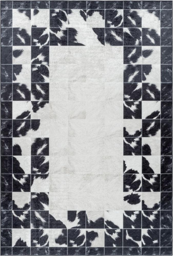 Waschbarer Teppich Federico rechteckig - 140x200 cm - Schwarz Bild 1