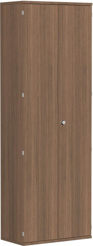 Garderobenschrank mit ausziehbarem Garderobenhalter, 80x42x230cm, Nussbaum Bild 1