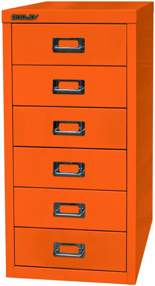 BISLEY MultiDrawer, 29er Serie, DIN A4, 6 Schubladen, Metall, 603 Orange, 38 x 27. 9 x 59 cm Bild 1