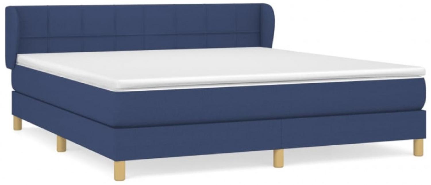 Doppelbett, Polsterbett mit Matratze Stoff Blau 160 x 200 cm Bild 1
