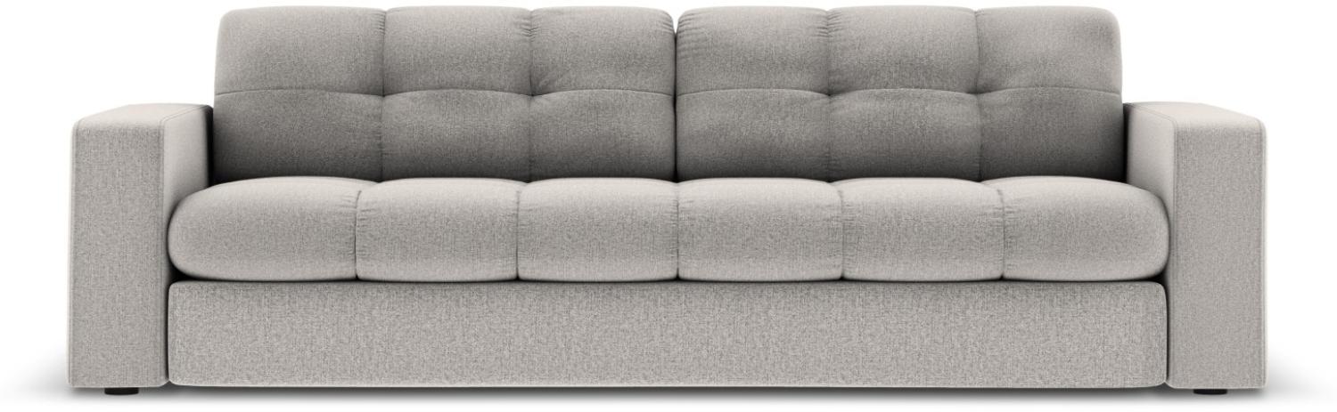 Micadoni 3-Sitzer Sofa Justin | Bezug Light Grey | Beinfarbe Black Plastic Bild 1