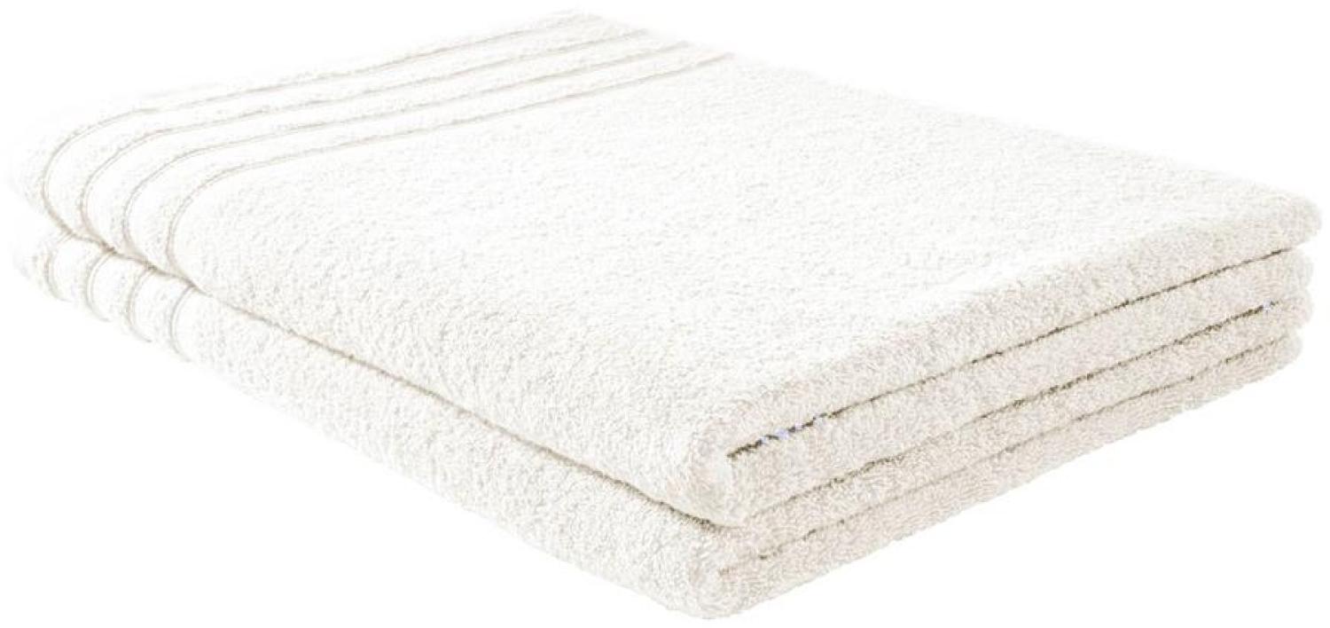 Handtuch Baumwolle Plain Design - Größe: 90x200 cm, Farbe: Creme Bild 1