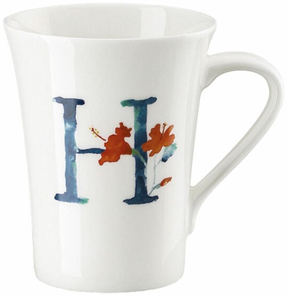 Hutschenreuther Flower Alphabet Becher mit Henkel - H, Bone China, Hibiscus, 400 ml, 02048-727387-15505 Bild 1