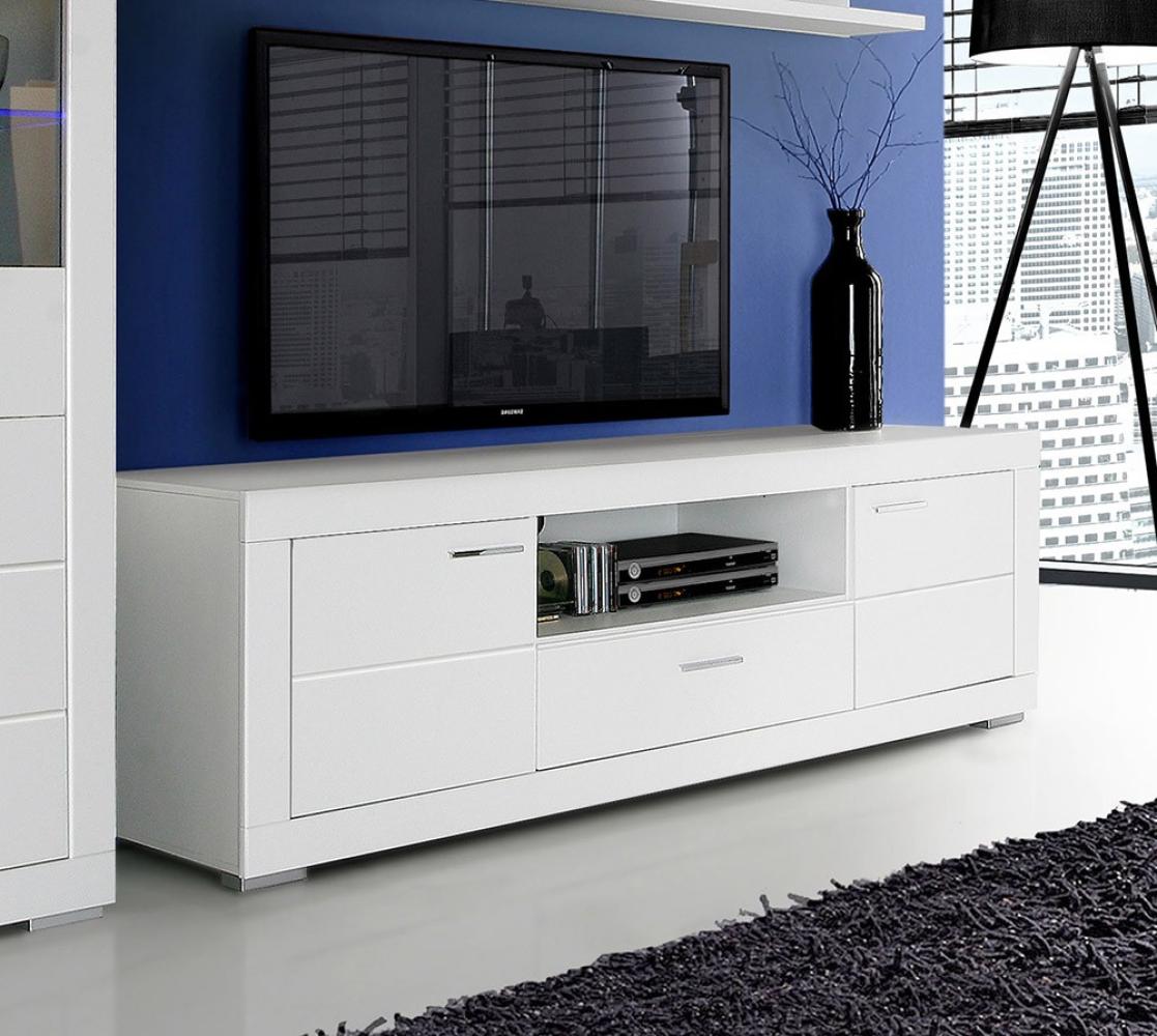 Lowbaord TV-Unterschrank Wohnzimmer 196cm weiß matt Modern Bild 1
