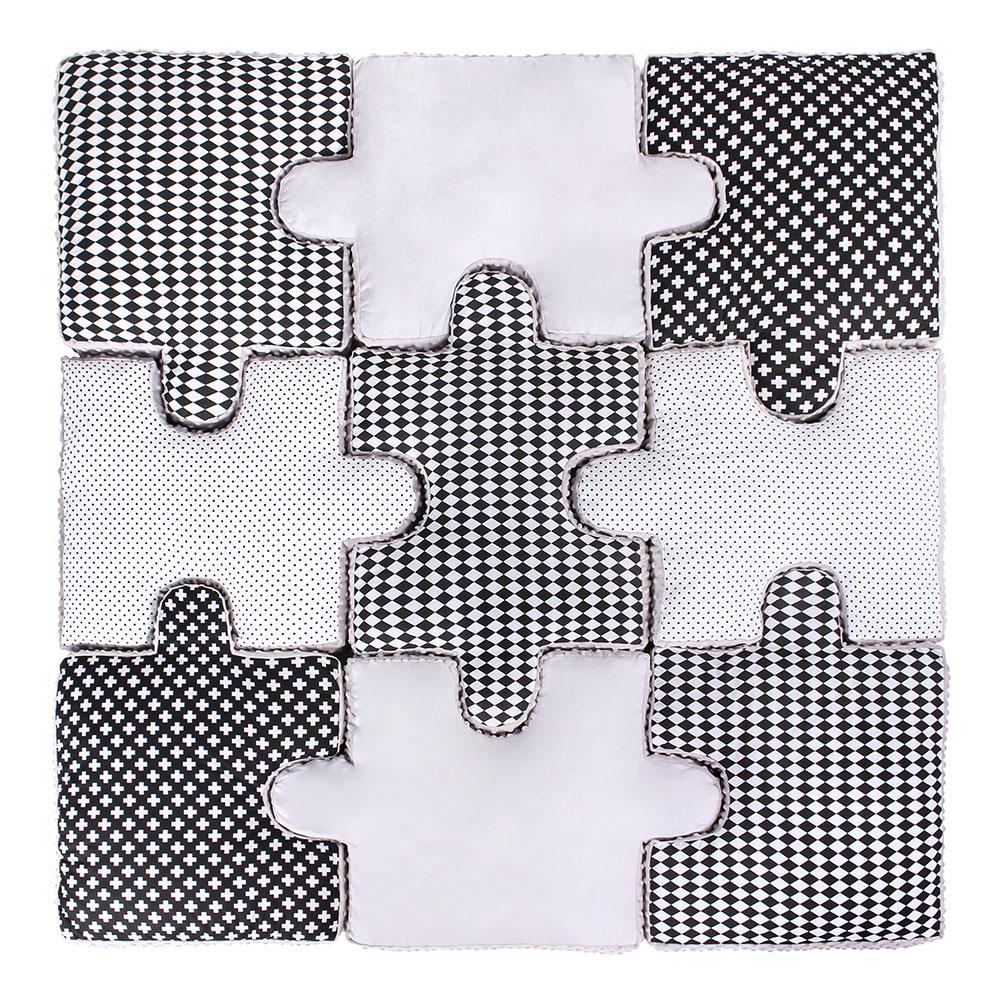 LULANDO Puzzle Kissen - 9er Set - Schwarz/Weiß Bild 1
