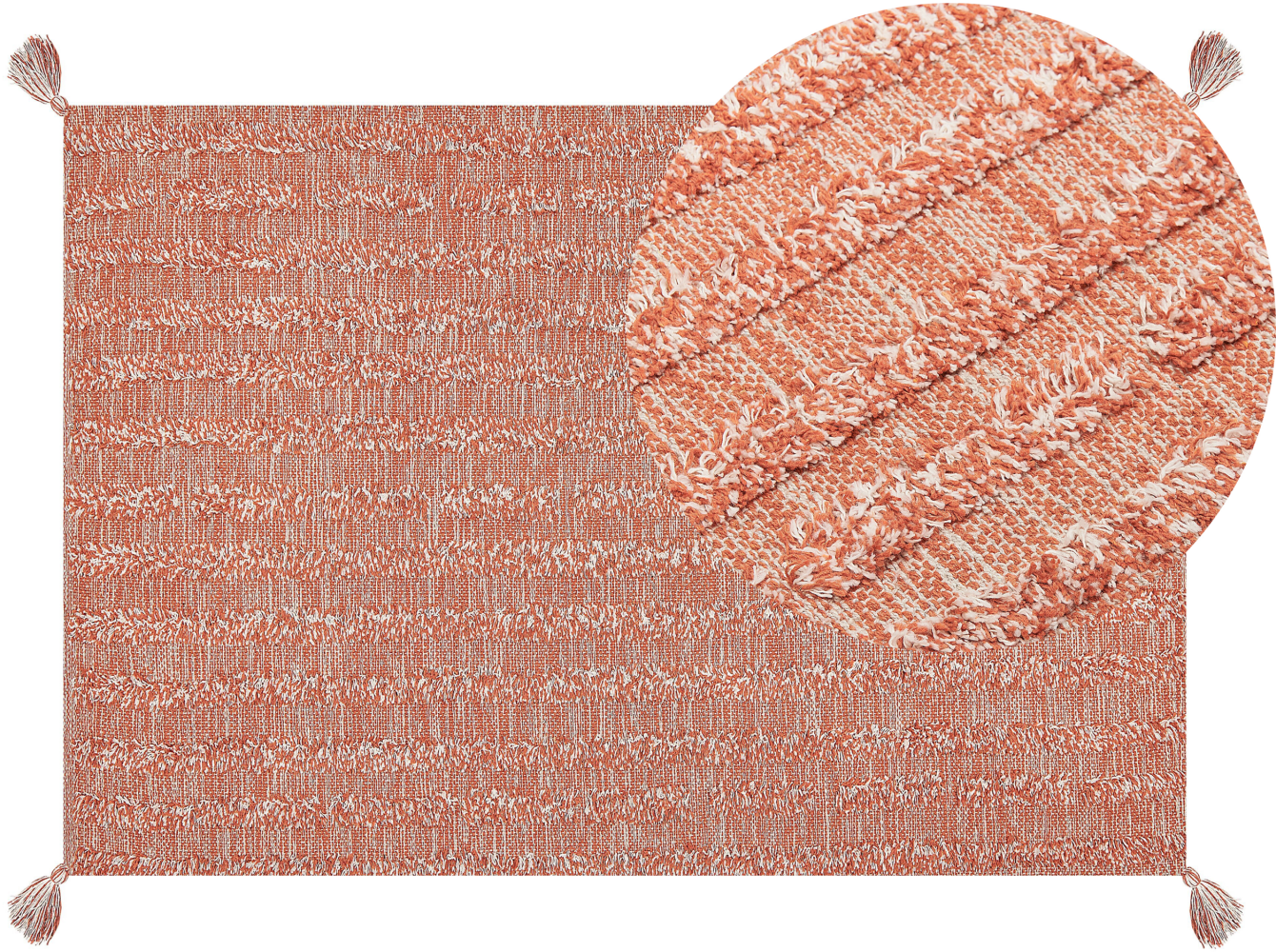 Teppich Baumwolle orange 140 x 200 cm Kurzflor MUGLA Bild 1