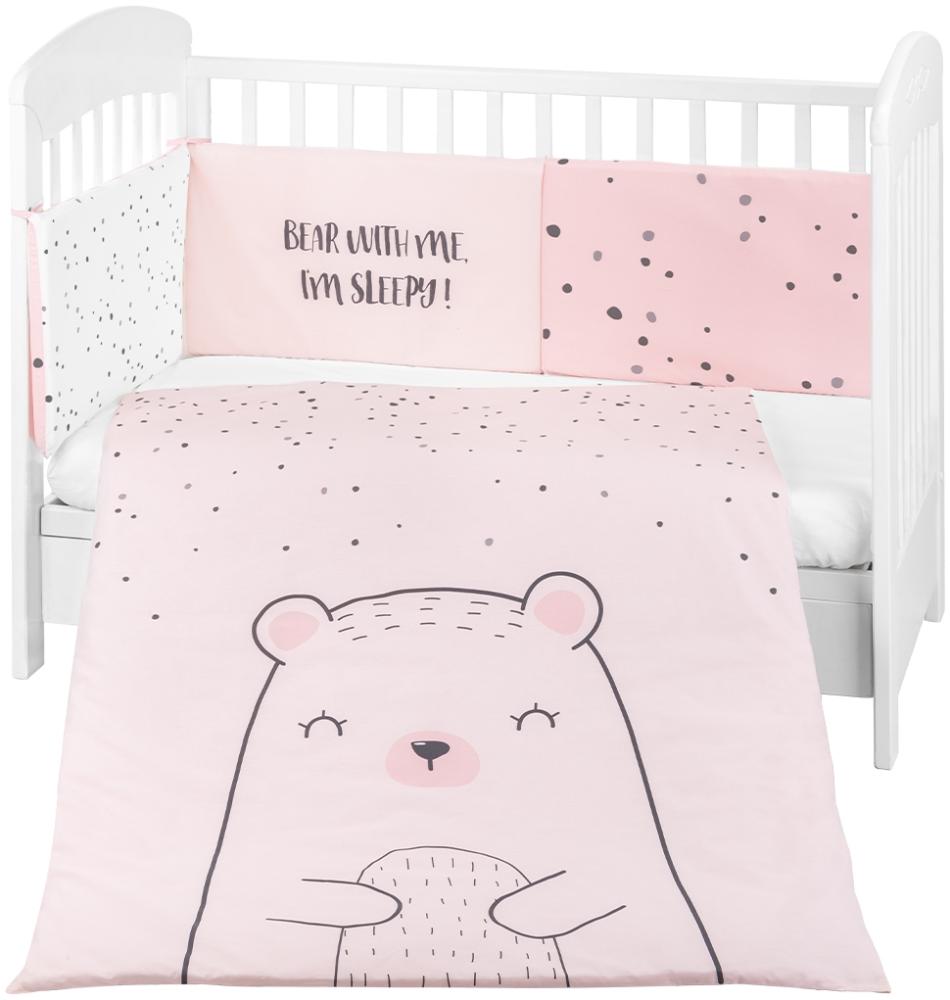 Kikkaboo Kinderbettwäsche Bär 3-tlg. Decke 135 x 95 cm Nestchen Bett 140 x 70 cm rosa Bild 1