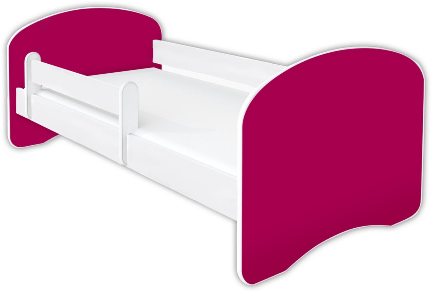 Clamaro 'Schlummerland UNI' Kinderbett 80x180 cm, Tief Rot, inkl. Lattenrost, Matratze und Rausfallschutz (ohne Schublade) Bild 1