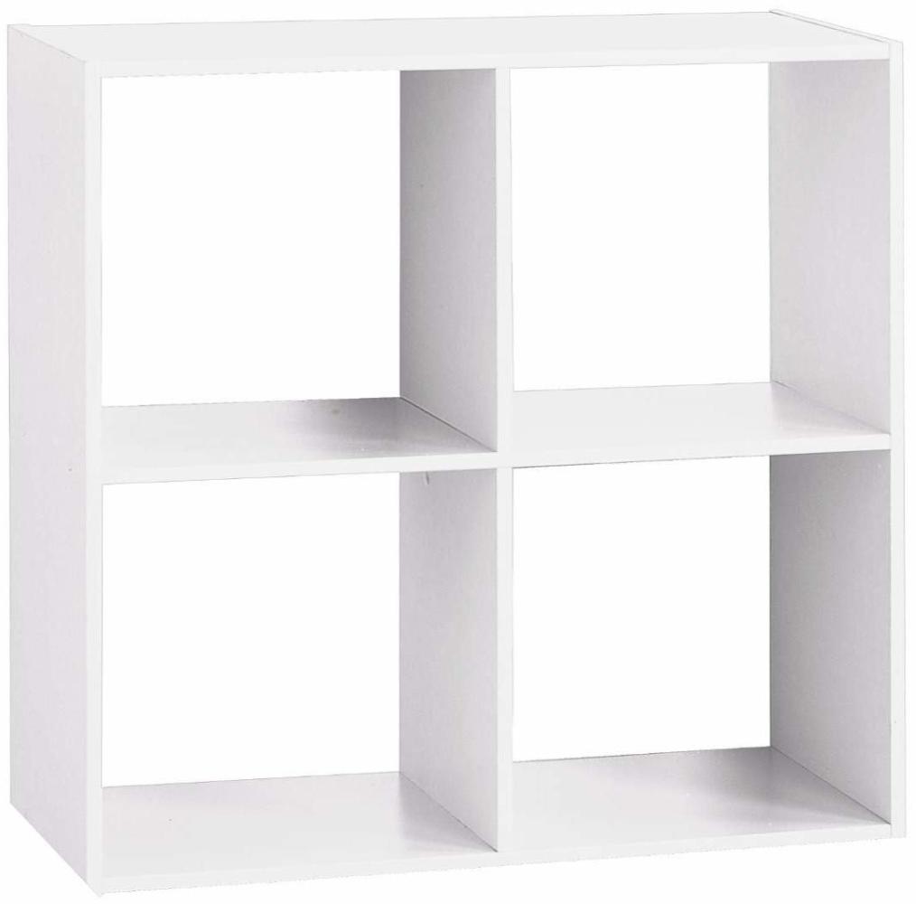 Wandregal, quadratisch, weiß, 4 Fächer, 68 x 68 cm Bild 1