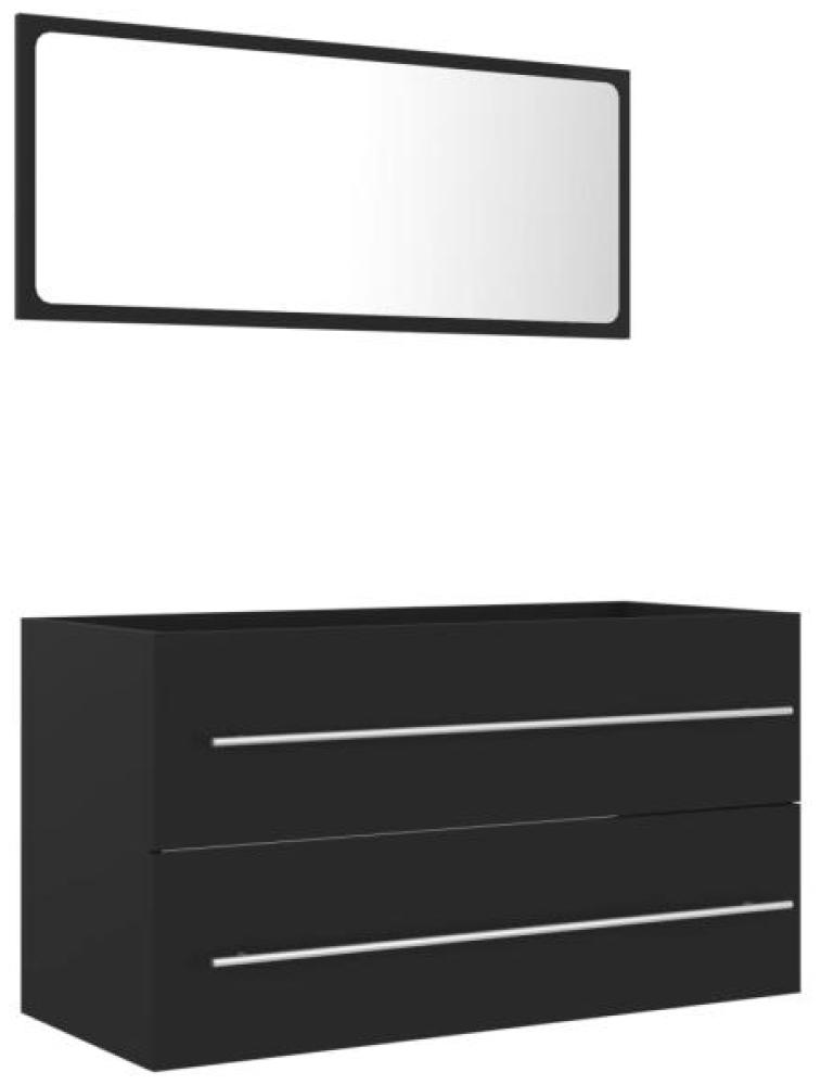 vidaXL 2-tlg. Badmöbel-Set Grau Spanplatte, 90 x 38,5 x 48 cm Bild 1