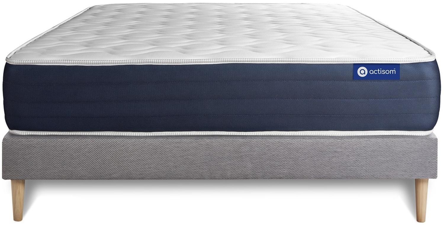 Actiflex sleep matratze 120x195cm + Bettgestell mit lattenrost - Dicke : 22cm - Taschenfederkern und Memory-schaum - H3 Bild 1