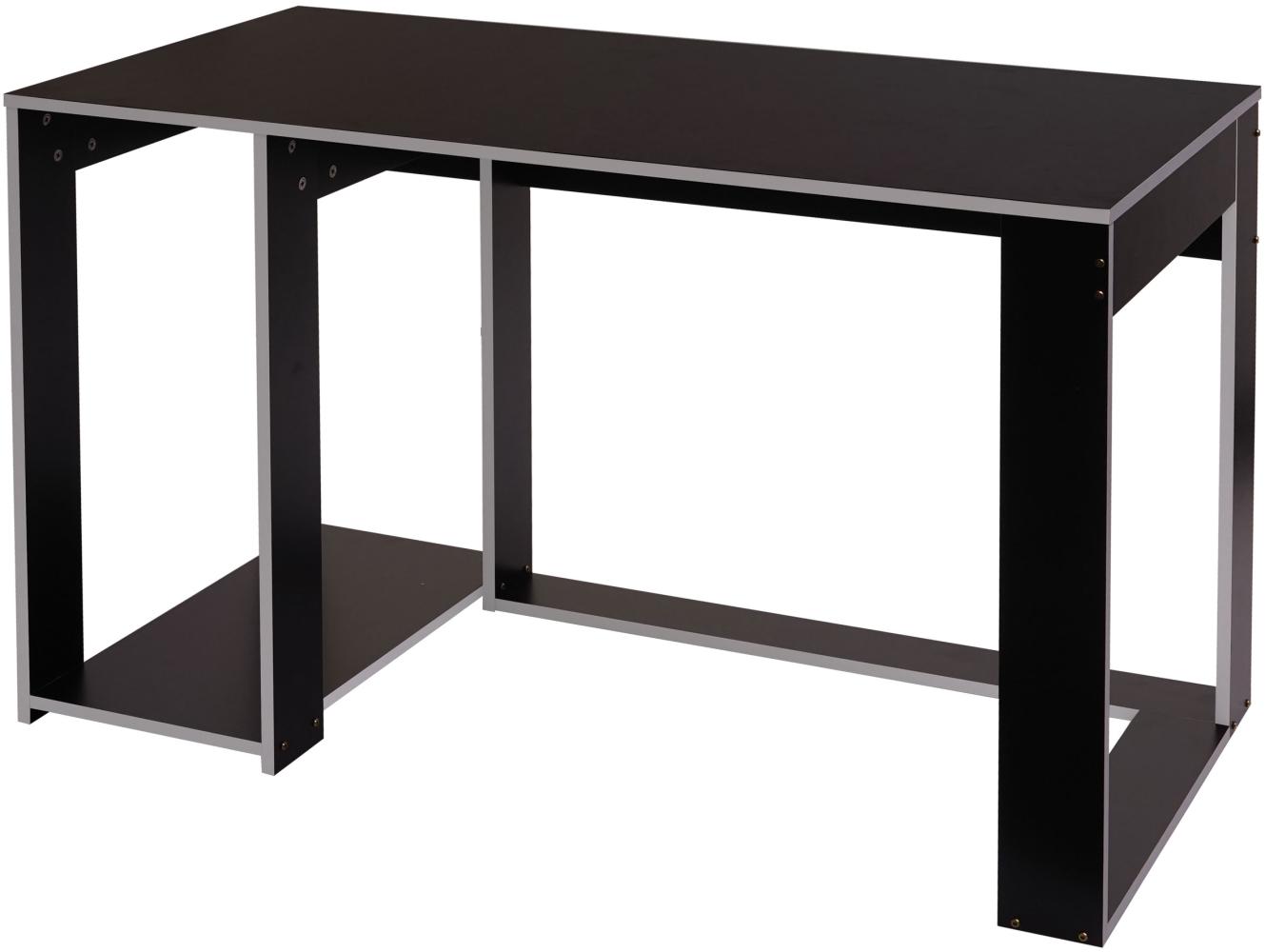 Schreibtisch HWC-J26, Computertisch Bürotisch, 120x60x76cm ~ schwarz-grau Bild 1