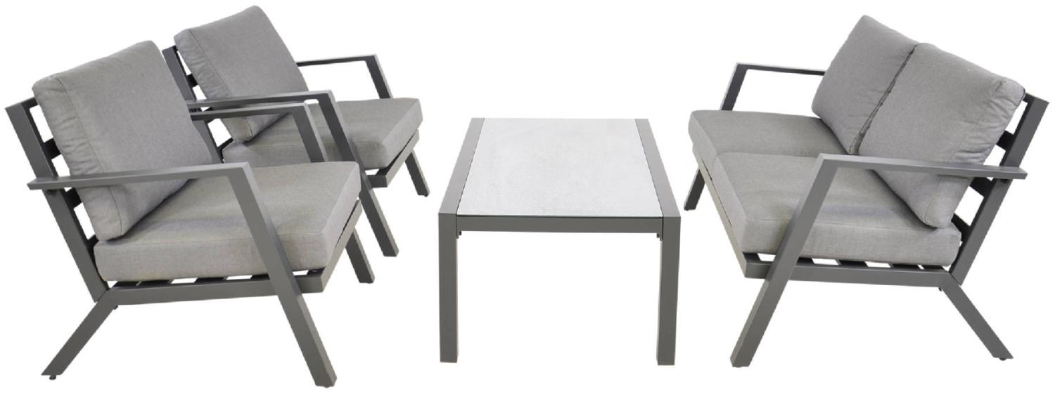 Garten Loungegruppe MARAH inkl. 2-Sitzer, 2 Sessel & Tisch in grau Bild 1