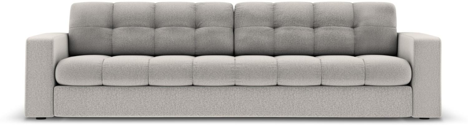 Micadoni 4-Sitzer Sofa Justin | Bezug Light Grey | Beinfarbe Black Plastic Bild 1