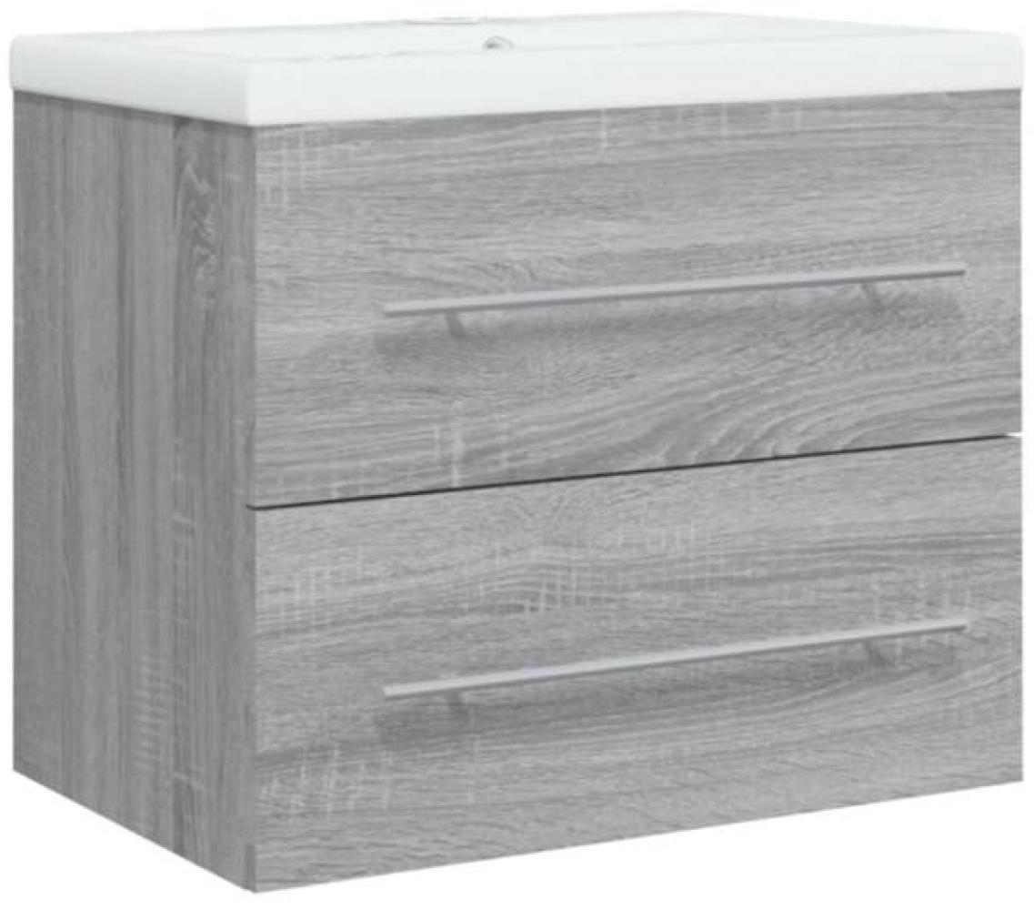 Waschbeckenschrank mit Einbaubecken Grau Sonoma Holzwerkstoff Bild 1