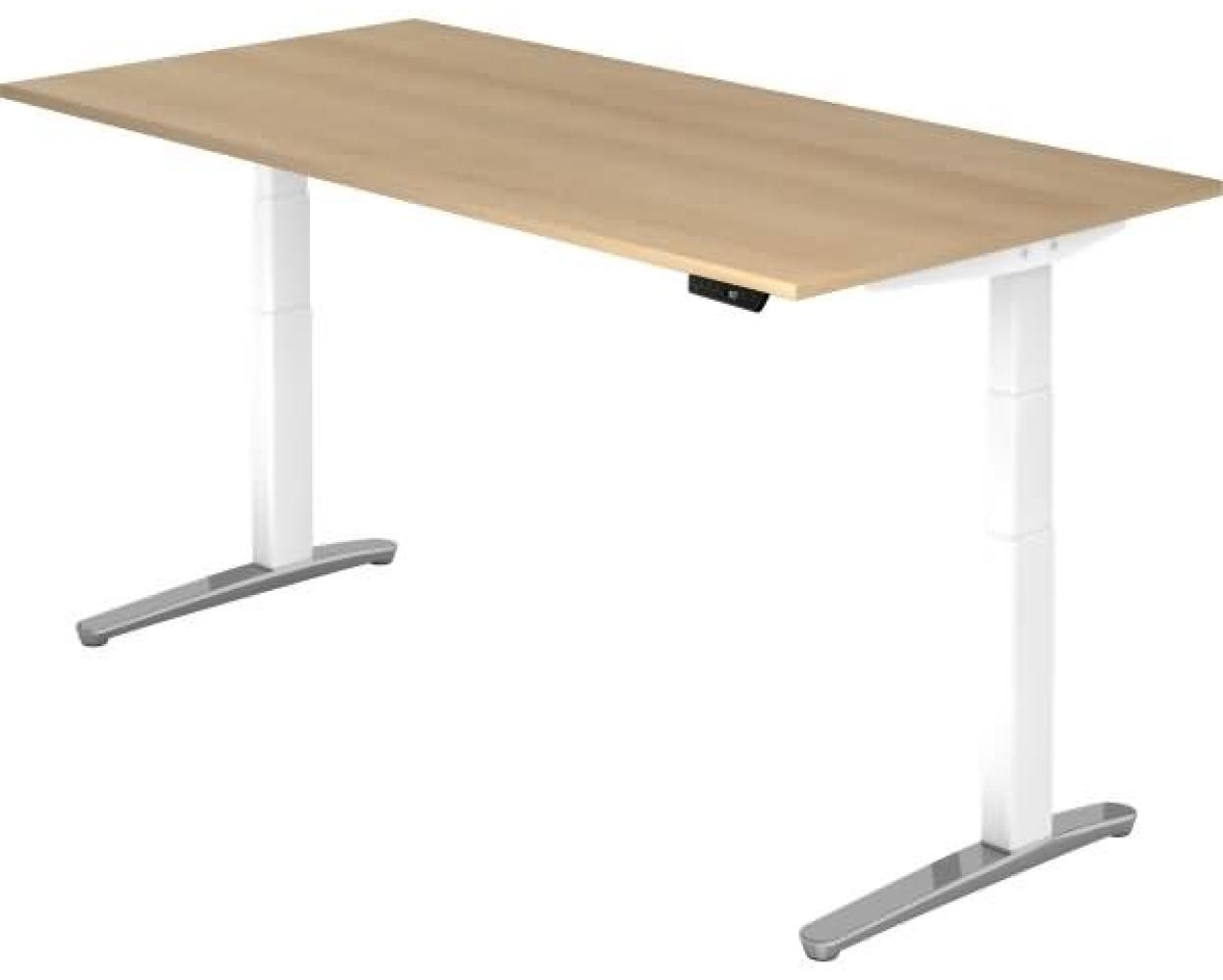 'XBHM2E' Sitz-Steh-Schreibtisch elektrisch 200x100cm Eiche Weiß, poliert Bild 1
