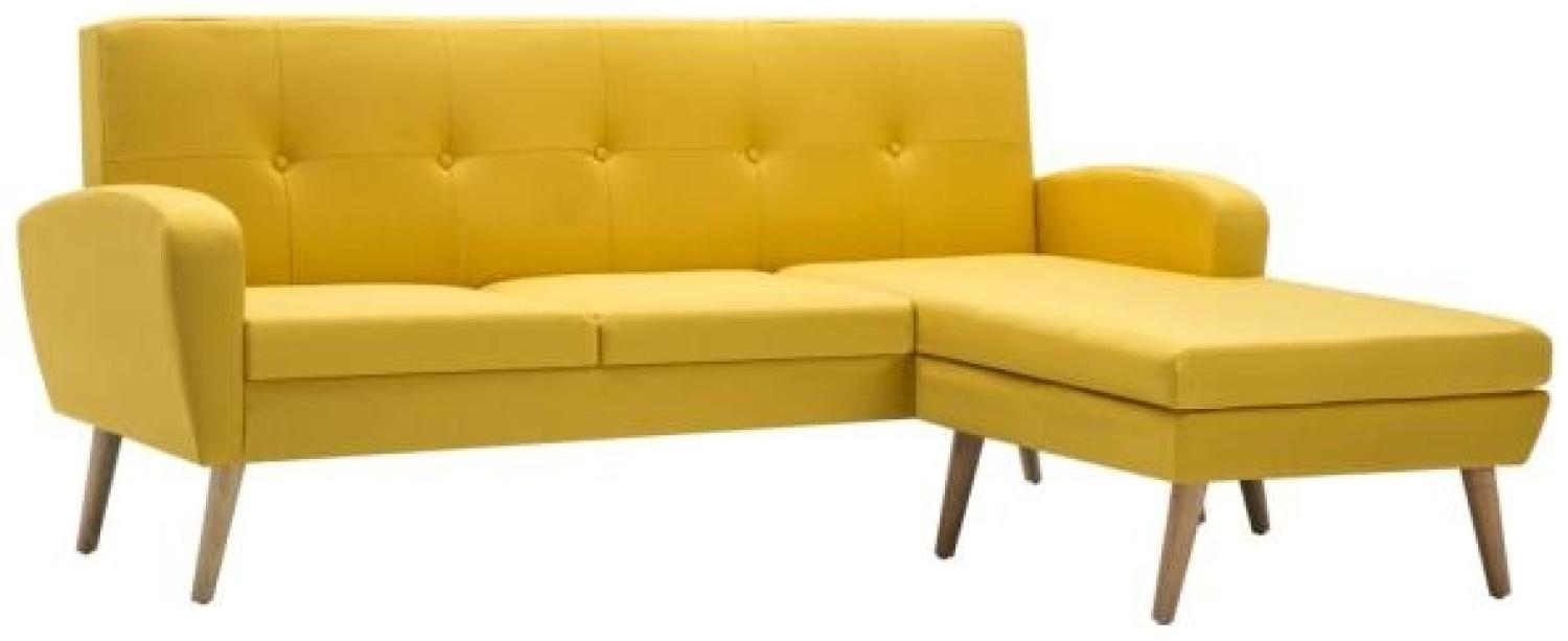 vidaXL Sofa in L-Form Stoffbezug 186 x 136 x 79 cm Gelb Bild 1