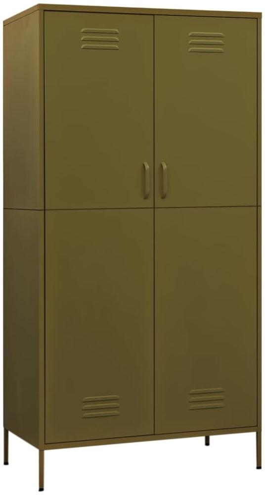 vidaXL Kleiderschrank, Stahl, Olivgrün, 90x50x180 cm Bild 1