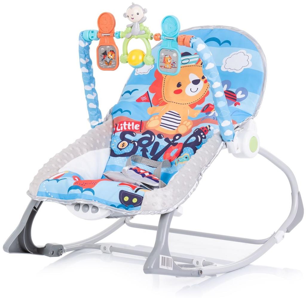 Chipolino Babywippe Baby Spa 2 in 1 elektrisch Stuhl Schaukelfunktion Spielbogen blau Bild 1