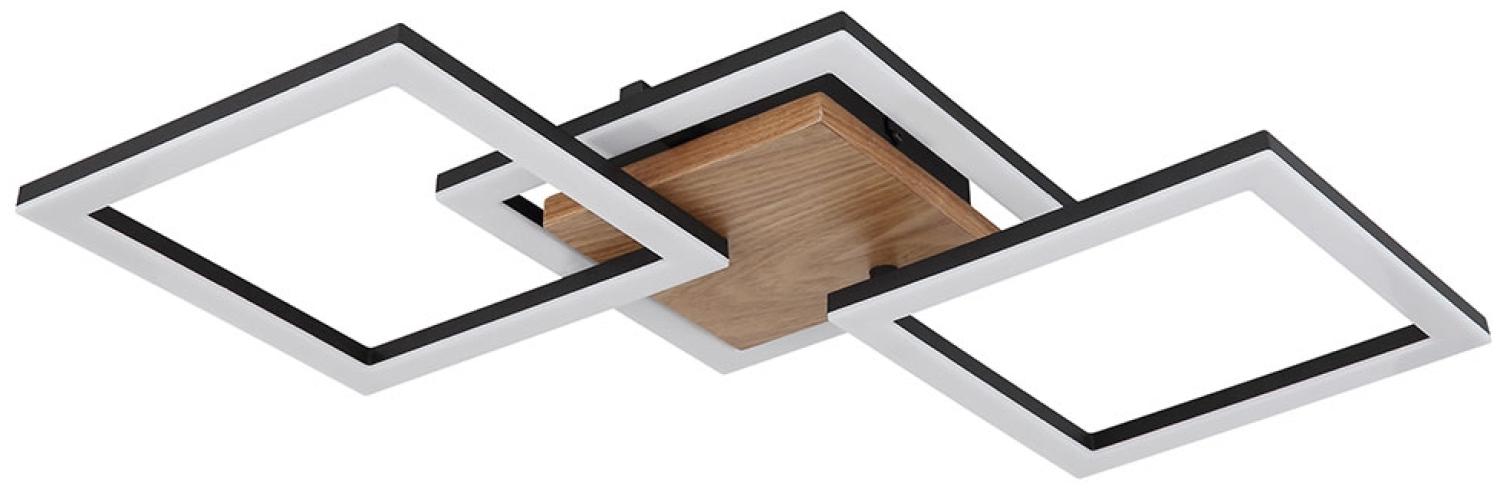 LED Deckenleuchte, Holz dunkelbraun, schwarz, L 66 cm Bild 1