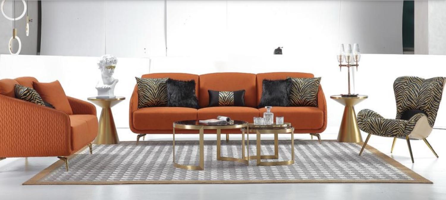 Wohnzimmer 2x Couchtisch Rund Luxus Tisch Couchtisch Design Tische Style Möbel Bild 1