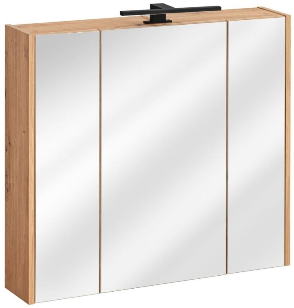 Badezimmer Spiegelschrank 80x72cm PANTIN Grau inkl. LED Bild 1