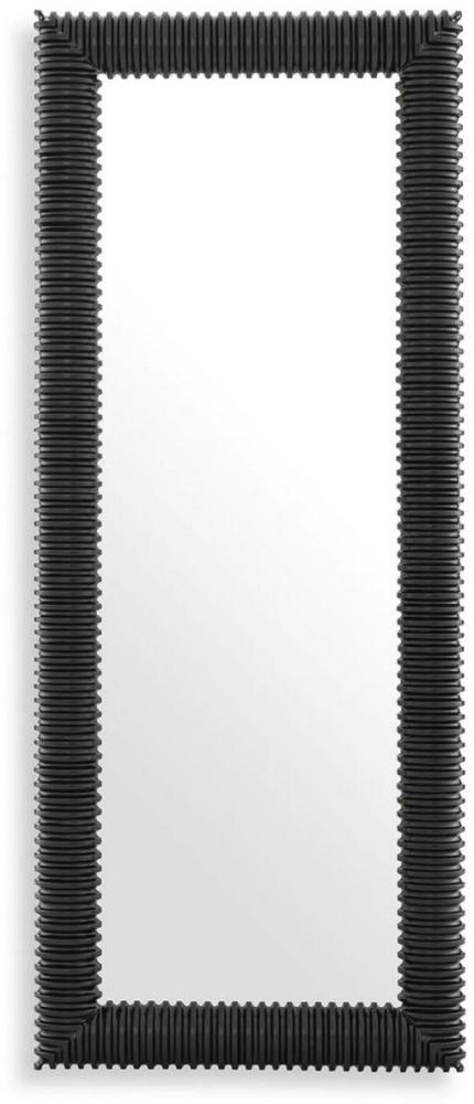 Casa Padrino Luxus Wandspiegel Schwarz 80 x 6 x H. 200 cm - Rechteckiger Spiegel mit hochwertigem Mahagoni Rahmen - Wohnzimmer Spiegel - Schlafzimmer Spiegel - Garderoben Spiegel - Luxus Möbel Bild 1