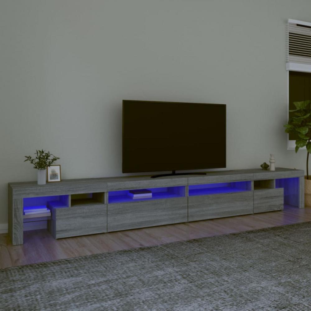 vidaXL TV-Schrank mit LED-Leuchten Grau Sonoma 290x36,5x40 cm Bild 1