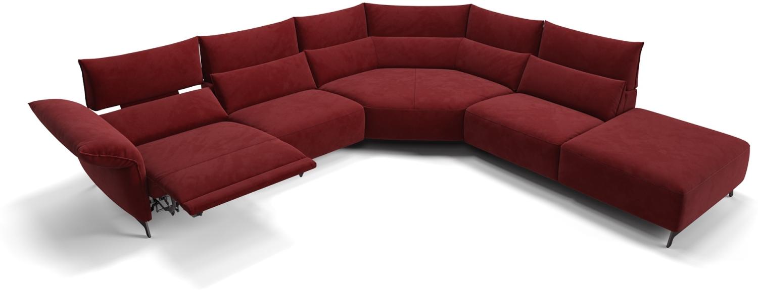 Sofanella Wohnlandschaft CUNEO Stoffsofa Sofagarnitur Couch in Rot Bild 1