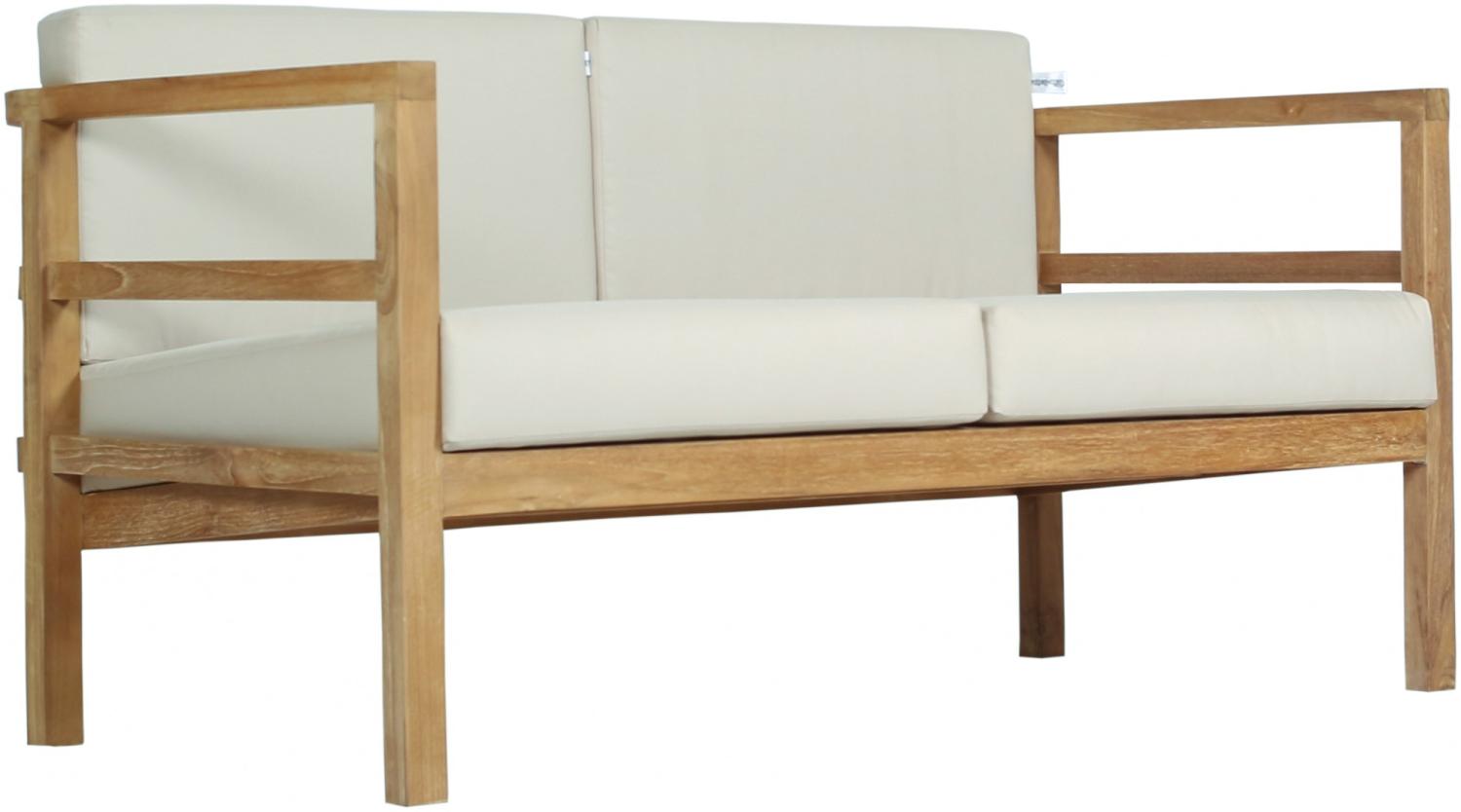 Outdoor Sofa Pusiano 2-Sitzer Teak Massivholz Bild 1