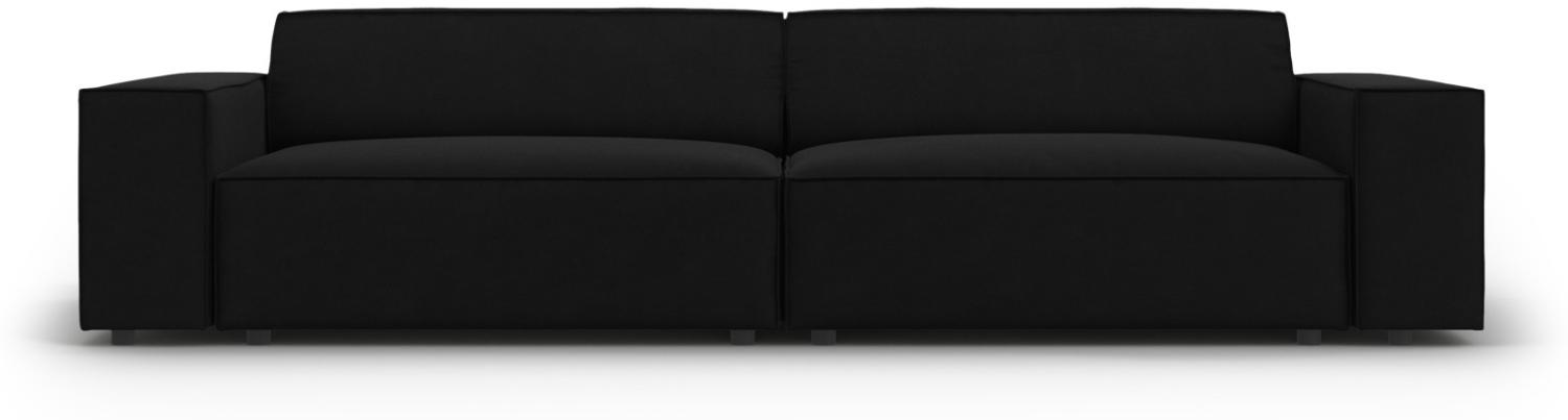 Micadoni 3-Sitzer Samtstoff Sofa Jodie | Bezug Black | Beinfarbe Black Plastic Bild 1
