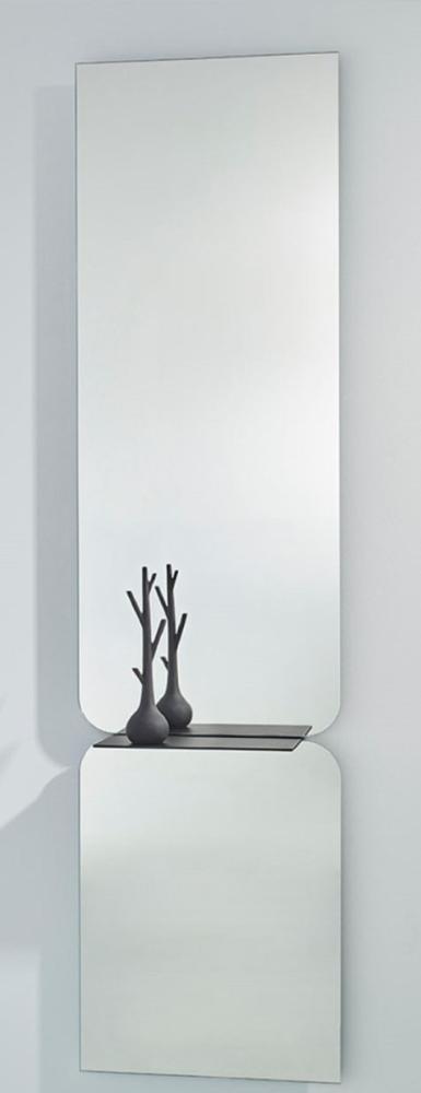 Casa Padrino Luxus Spiegel Schwarz 47 x H. 180 cm - Designer Wandspiegel mit pulverbeschichtetem Aluminium Regal Bild 1