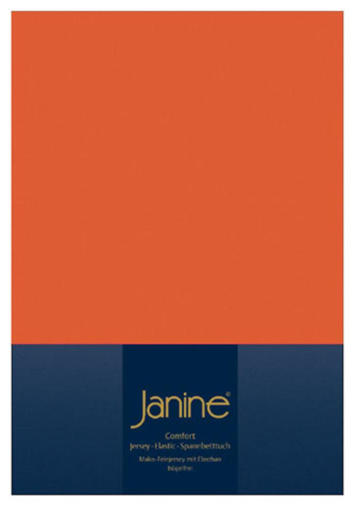 Janine 5002 Elastic-Jersey-Spannbetttuch 44 mandarine 140x200-160x220 Bild 1