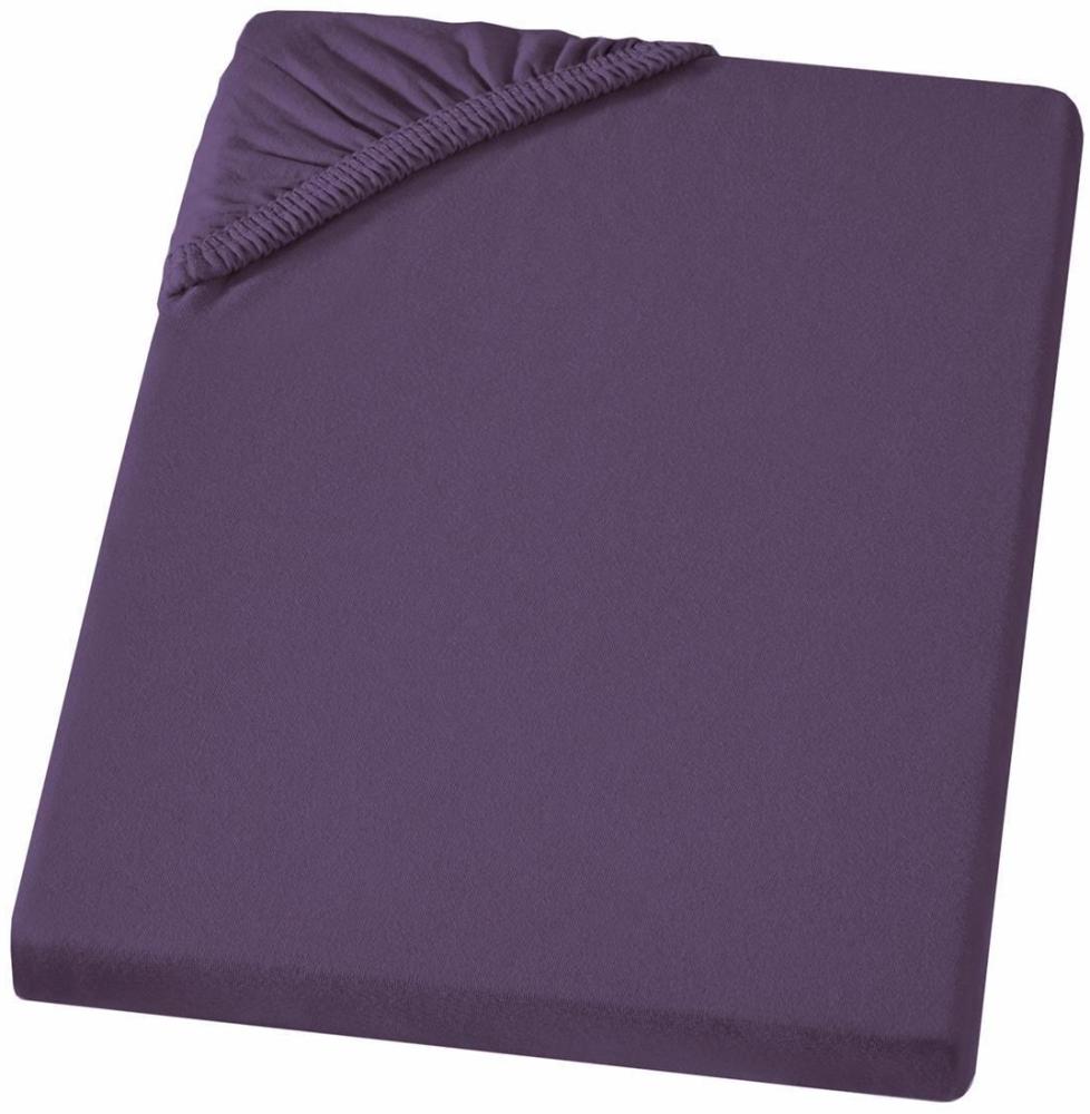 Carpe Sonno Feinjersey Bettlaken aus 100% Baumwolle, Violett, 90-100 x 200 cm Bild 1