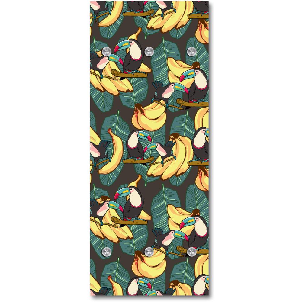 Queence Garderobe - "Banana" Druck auf hochwertigem Arcylglas inkl. Edelstahlhaken und Aufhängung, Format: 50x120 Bild 1