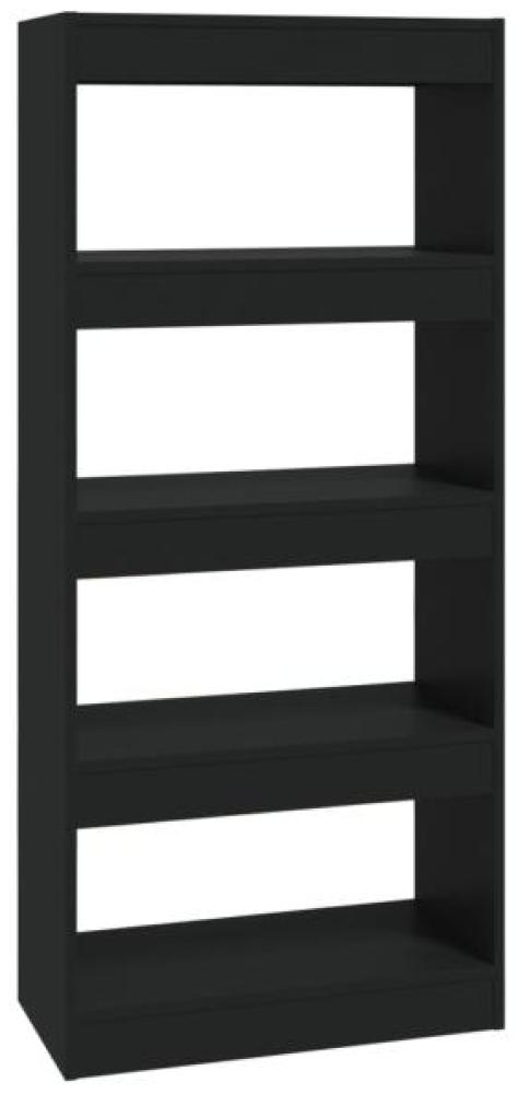 Bücherregal/Raumteiler Schwarz 60x30x135 cm Holzwerkstoff Bild 1